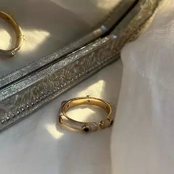 Кольцо с цветным цирконием для женщин, ретро-дизайн, кольцо из бамбука, регулируемое, модное, индивидуальное, белое, на указательный палец