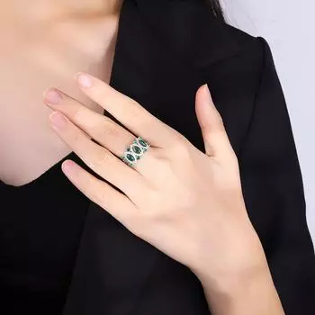 Кольцо с цветным драгоценным камнем, женское, в стиле ретро, сверкающее, с бриллиантами, женское, кольцо на указательный палец, изумрудное кольцо красный