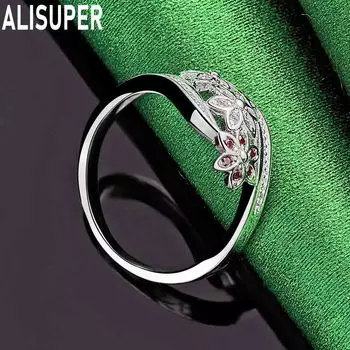 Кольцо с цветочным цветком из стерлингового серебра 925 пробы и цирконием класса ААА, модное изящное ювелирное украшение 5#-10#