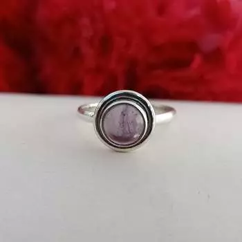 Кольцо с драгоценным камнем аметист, серебро 925 пробы, дизайнерское кольцо ручной работы, эффектное кольцо, кольцо в стиле бохо 5