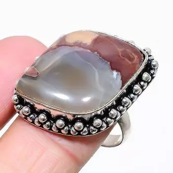 Кольцо с драгоценным камнем бабочка яшма 925 пробы из стерлингового серебра размер 9,5 z9N04 9.5 коричневый