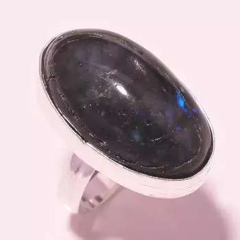 Кольцо с драгоценным камнем Blue Fire Labradorite, ручная работа, подарок на помолвку, ювелирное изделие 8 дюймов m0o61