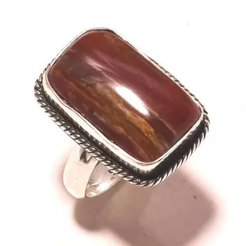Кольцо с драгоценным камнем из красной яшмы, ручная работа, антикварный дизайн, женские украшения, 7,75 дюйма, L9q96