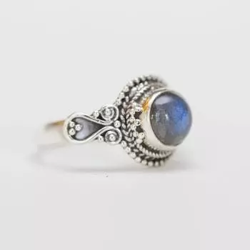 Кольцо с драгоценным камнем из лабрадорита, кольцо из твердого серебра 925 пробы с камнем, кольцо в стиле бохо, серебряные украшения-подвески, обручальное кольцо 6