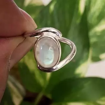 Кольцо с драгоценным камнем из лунного камня, Серебряное кольцо 925, Ювелирные изделия ручной работы, Заявление, Кольцо с камнем, Серебряные украшения 6