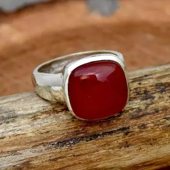 Кольцо с драгоценным камнем из сердолика, твердое кольцо из стерлингового серебра 925 пробы, ювелирные изделия с камнем по случаю рождения, кольцо с безелем, кольцо унисекс, подарок на годовщину 6