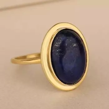 Кольцо с драгоценным камнем лазурит, кольцо из цельного серебра 925 пробы, дизайнерское кольцо, кольцо из желтого золота, кольцо ручной работы, богемное кольцо 6