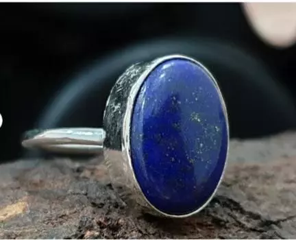 Кольцо с драгоценным камнем лазурит, кольцо из стерлингового серебра 925 пробы, женское кольцо, подарок для нее, кольцо ручной работы, кольцо-ободок, серебряные украшения 6