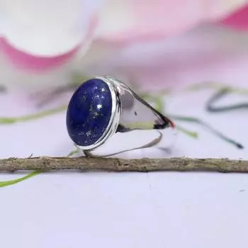Кольцо с драгоценным камнем лазурит, кольцо унисекс, кольцо ручной работы, овальное кольцо, юбилейное кольцо, свадебный подарок, свадебный подарок 6