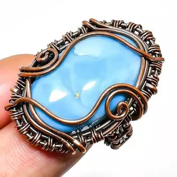 Кольцо с драгоценным камнем Owhyee Opal, размер 5,5, ручная работа, медная проволока