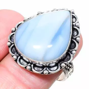 Кольцо с драгоценным камнем Owhyee Opal из стерлингового серебра 925 пробы, размер 9 f6P66 9 синий