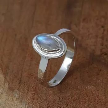 Кольцо с драгоценным камнем Rainbow Moonstone, кольцо маркизы, кольцо ручной работы, дизайнерское кольцо, эффектное кольцо, серебро 925 пробы 6