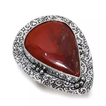 Кольцо с драгоценным камнем Red River Jasper из стерлингового серебра 925 пробы, размер 9 M3V99