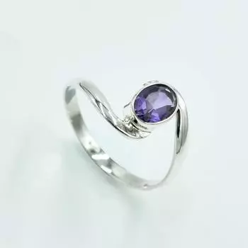 Кольцо с драгоценным камнем с аметистом, кольцо из стерлингового серебра 925 пробы, кольцо с камнем, кольцо с безелем, штабелируемое кольцо, подарок для нее 6