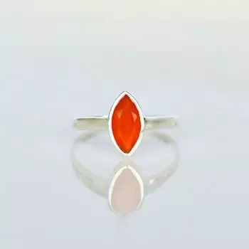 Кольцо с драгоценным камнем сердолика, кольцо ручной работы, серебро 925 пробы. Штабелируемое кольцо, подарки для мамы, простое кольцо, подарок на День святого Валентина 5