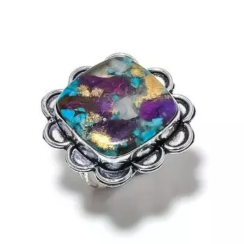 Кольцо с драгоценным камнем Spiny Oyster, ручная работа, стерлинговое серебро 925 пробы, размер 8 P2q40