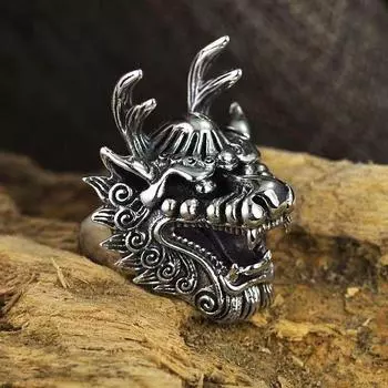 Кольцо с драконом и рисунком дракона, креативное ретро, уникальное и модное кольцо с драконом one size(US size 6-13)