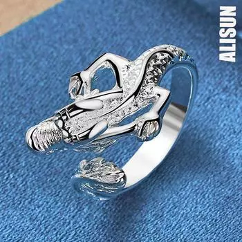 Кольцо с драконом из чистого серебра 925 пробы, модные свадебные украшения Opening