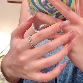 Кольцо с двойным цирконием для женщин, регулируемое, с отверстием под нишу, с бамбуковым кольцом на указательный палец, модное индивидуальное кольцо