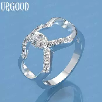 Кольцо с двойным сердцем из стерлингового серебра 925 пробы и цирконием AAA, модные свадебные украшения 7#