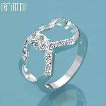 Кольцо с двумя сердечками из стерлингового серебра 925 пробы и цирконием AAA, свадебные украшения 7#