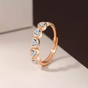 Кольцо с геометрическим цирконием для женщин, легкое, роскошное, французское, индивидуальное, открытое кольцо, темперамент