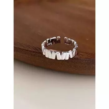 Кольцо с геометрическим вертикальным крестом из стерлингового серебра S925, нестандартное кольцо в корейском стиле Ins, необычный дизайн, открытое кольцо 925 серебряный