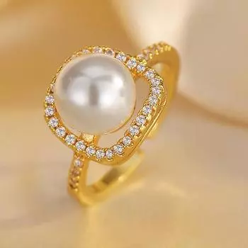 Кольцо с геометрической инкрустацией «Холодный ветер», женское, простое, темпераментное, с квадратным отверстием, регулируемое кольцо adjustable золотой