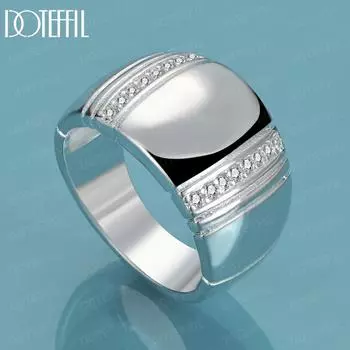 Кольцо с гладким цирконом AAA из стерлингового серебра 925 пробы, свадебные украшения 7#