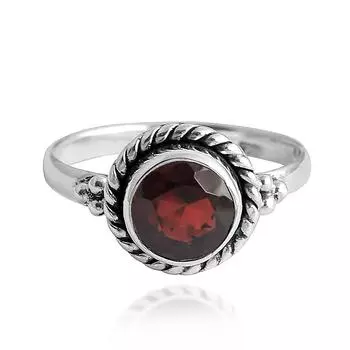 Кольцо с гранатовым камнем, кольцо из стерлингового серебра 925 пробы, кольцо с камнем по дате рождения, женское кольцо, кольцо ручной работы, дизайнерское кольцо 6