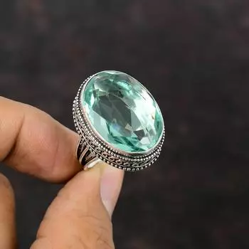 Кольцо с граненым апатитом, кольцо ручной работы, новейший дизайн, кольцо из стерлингового серебра 925 пробы, винтажное ювелирное изделие, кольцо с драгоценным камнем, подарок для жены, доступны в размерах кольца 6