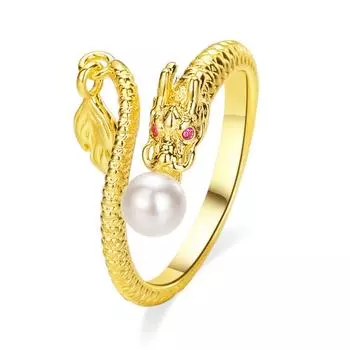 Кольцо с хвостом дракона, женское, нишевое, дизайн, уникальный жемчужный перстень, открывающий новую модную индивидуальность adjustable золотой
