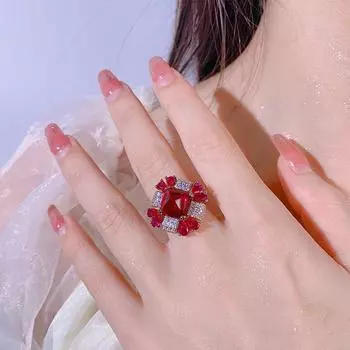 Кольцо с имитацией натурального цветного танзанита, кольцо с сапфиром в стиле «сахарная башня» для тяжелой промышленности, кольцо с кристаллом циркония.