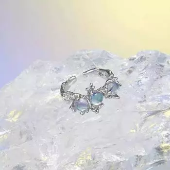 Кольцо с инкрустацией из лунного камня, нейтрального открытого холодного ветра для мужчин и женщин, легкая роскошная текстура, дизайн Ins на указательный палец