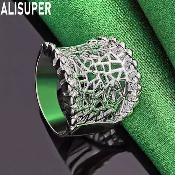 Кольцо с изогнутой сеткой из стерлингового серебра 925 пробы, модное украшение для свадьбы 7#
