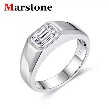 Кольцо с изумрудом 1 карат, муассанитом, бриллиантом, муассанитом для мужчин, обручальное, 925 пробы, серебряные, 18-каратные золотые кольца, лучшее качество, новые для мужчин us 8 белый