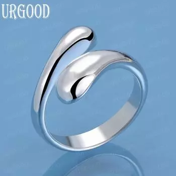 Кольцо с каплей/каплей из стерлингового серебра 925 пробы, модное, очаровательное, свадебное украшение 5#-10#