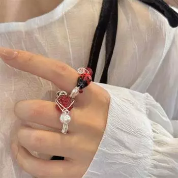 Кольцо с каплями масла в китайском стиле с изображением насекомых Ювелирные изделия Аксессуары Кольцо с эмалированным цветком Кольцо с росписью Пара Style6