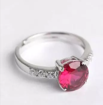 Кольцо с натуральным красным гранатом, подарком на день святого Валентина, из стерлингового серебра 925 пробы, для помолвки, для нее Small