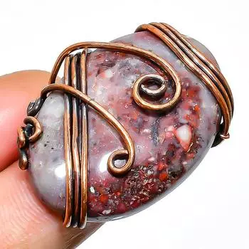 Кольцо с красным змеиным драгоценным камнем ручной работы из медной проволоки, размер 4,5