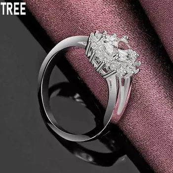 Кольцо с кристаллами из стерлингового серебра 925 пробы и цирконием AAA Sun, изысканное модное свадебное украшение 7#