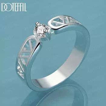 Кольцо с круглым цирконом AAA из стерлингового серебра 925 пробы с буквой V, подвеска, свадебные украшения 7#