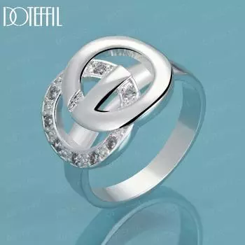 Кольцо с круглым цирконом AAA из стерлингового серебра 925 пробы, свадебное украшение 7#