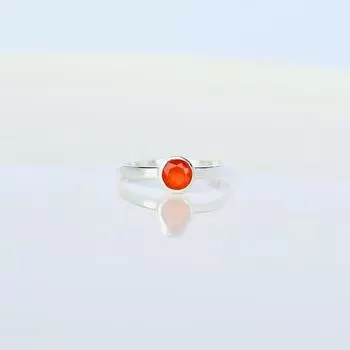 Кольцо с круглым драгоценным камнем из сердолика, кольцо ручной работы, серебро 925 пробы, подарки на день рождения, серебряные украшения 6