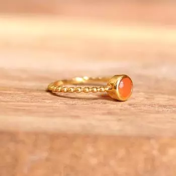 Кольцо с круглым драгоценным камнем из сердолика, дизайнерское кольцо ручной работы, составное кольцо, кольцо из желтого золота, составное кольцо, кольцо из серебра 925 пробы 5
