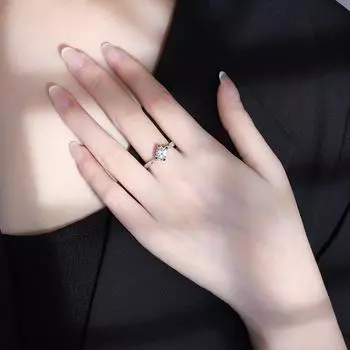 Кольцо с круглым камнем «Восемь сердец и восемь стрел», женское обручальное кольцо с четырьмя когтями, открытое кольцо