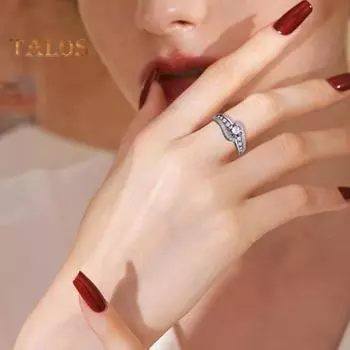 Кольцо с кубическим цирконием, черное прозрачное, с неправильной геометрией, полированное, для вечеринки, свадебное кольцо, ювелирный аксессуар US 8 белый