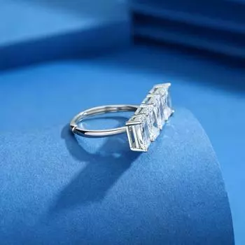 Кольцо с кубиком сахара из стерлингового серебра S925, роскошное открытое кольцо с квадратным драгоценным камнем, модное декоративное кольцо opening adjustable