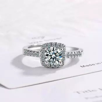 Кольцо с квадратным пальцем из стерлингового серебра 925 пробы с цирконием, классические ювелирные изделия для женщин и девушек, подарок на свадьбу, Anillos De Boda Jz142