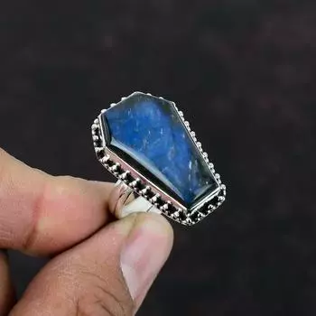 Кольцо с лабрадором, кольцо ручной работы из натурального драгоценного камня, кольцо из стерлингового серебра 925 пробы, регулируемое кольцо, обручальное кольцо, ювелирные изделия из лабрадорита, подарки для женщин Adjustable